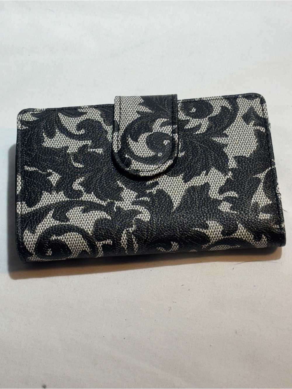 Safe Keeper Black and Cream Floral Wallet - Women Bags